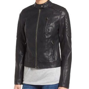 NEW Levi's Quilt Detail Faux Leather Racer Jacket SZ M